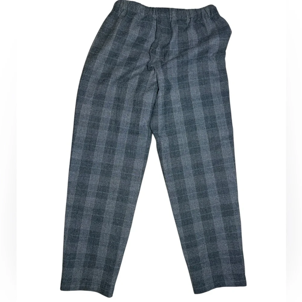 The Group Babaton Aritzia Plaid Ankle Pants Grey Drawstring S